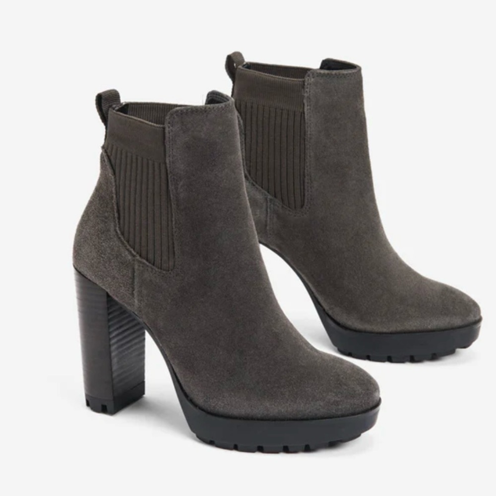 KENNETH COLE Junne Suede Womens Ankle Boots Size 8.5 Color Asphalt NEW!!!!